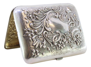 Silver Cigarette Case with Reliefs and Monogram