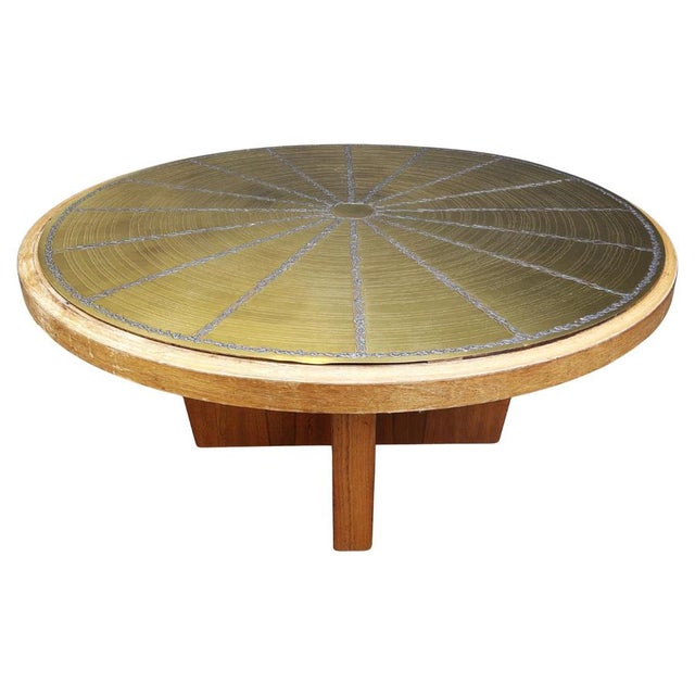 Scandinavian Etched Brass Coffee Table, 1960s For Sale - Image 12 of 12