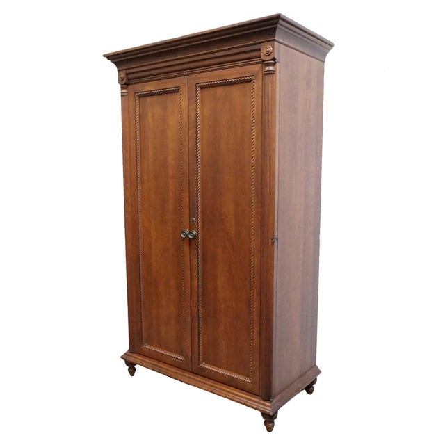 DURHAM FURNITURE Saville Row Collection Solid Cherry Early American 46" Armoire / Door Chest 980-160 - Made in Canada 79"...