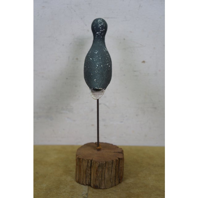 Late 20th Century Richard Morgan Stilt Sandpiper Folk Art Figurine the Painted Bird Workshop 10" For Sale - Image 6 of 14