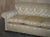 Victorian Damask Upholstery Sofa & Armchair Club Suite with Turned Bun Feet, Set of 3 For Sale - Image 16 of 18