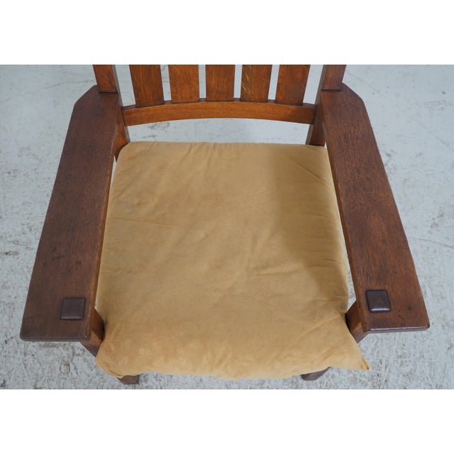 Gustav Stickley Mission Oak Armchair For Sale - Image 12 of 18