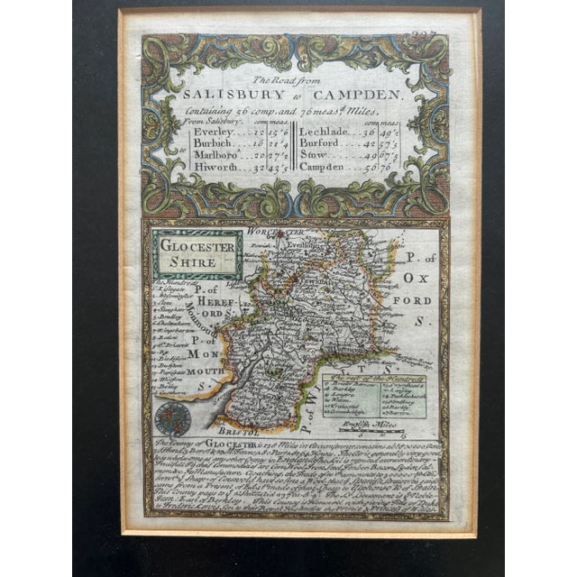 Early 18th Century English Map - The Road From Salisbury to Campden 1720 For Sale - Image 4 of 5