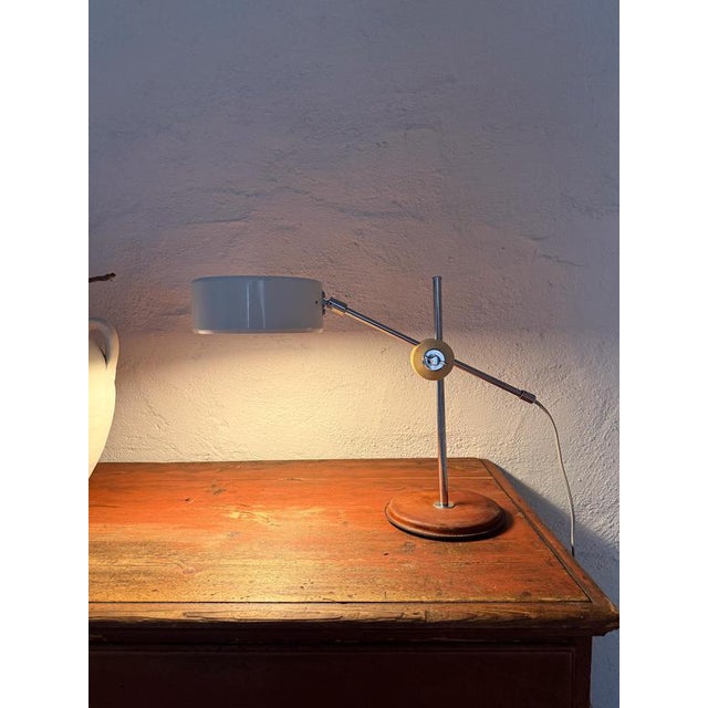 Mid-Century Modern Mid-Century Brown Leather and Chrome Desk Lamp attributed to Anders Pehrson for Ateljé Lyktan, Sweden, 1970s For Sale - Image 3 of 17