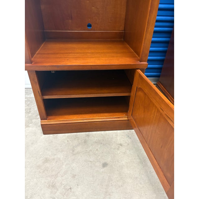 Wood Late 20th Century Solid Cheery Wood Display Cabinet (With Lights Built In), A Pair For Sale - Image 7 of 9