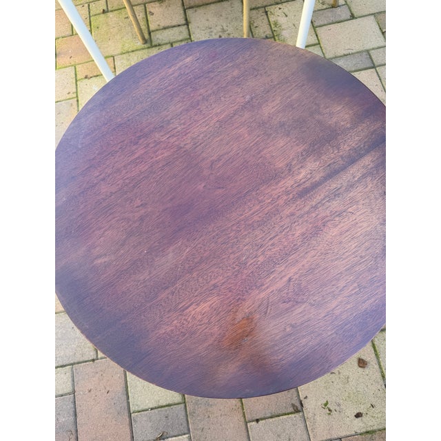 Brown Vintage 1955 Mahogany Drum Table With Lion's Head Hardware — Lyon Mfg. Co., Memphis For Sale - Image 8 of 8