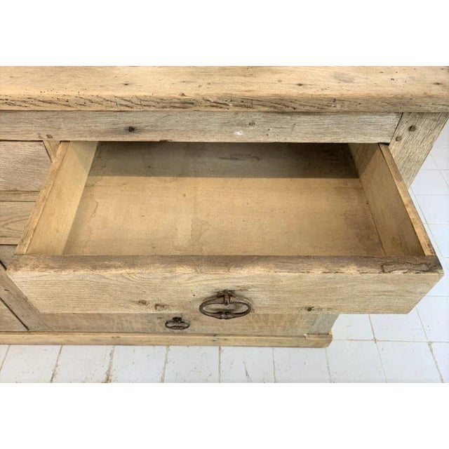 French Country Oak Double Sided Architects Plan Chest For Sale - Image 8 of 11