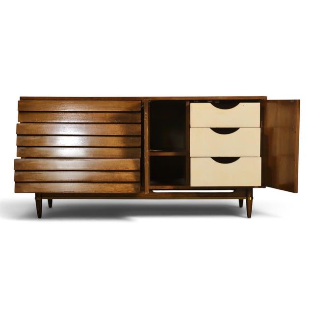 Mid-Century Modern Merton Gershun for American of Martinsville Dania Vintage Mid Century Modern Lowboy Dresser C. 1960s For Sale - Image 3 of 14