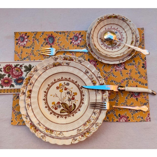 1930s Copeland Spode Cowslip Bone China Dinnerware Set, 8 Pieces For Sale - Image 16 of 18