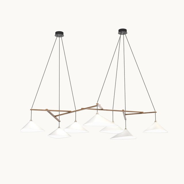 Emily Group of Seven Pendant Light in White Semi-Matte by Daniel Becker for Moss Objects For Sale - Image 4 of 7