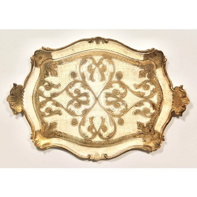 Mid Century Italian Florentine Gilded Tray For Sale - Image 10 of 10