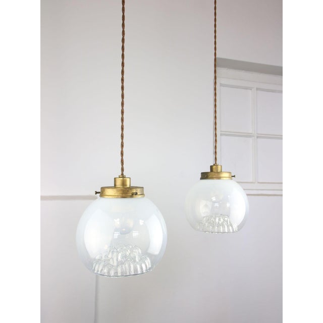 Mid-Century Murano Glass and Brass Pendant Lamp For Sale - Image 16 of 16