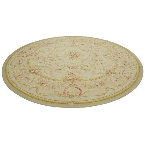 Beige Aubusson Kilim Rug, 1990s For Sale - Image 3 of 7