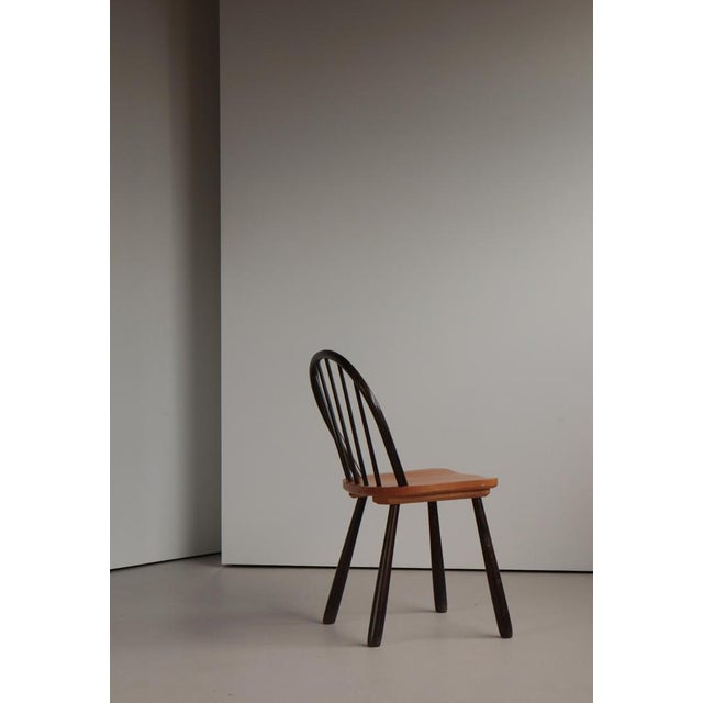 Funkis No. 4157 Spindle Chair in Stained Beechwood by Fritz Hansen, Denmark, 1940s For Sale - Image 13 of 16