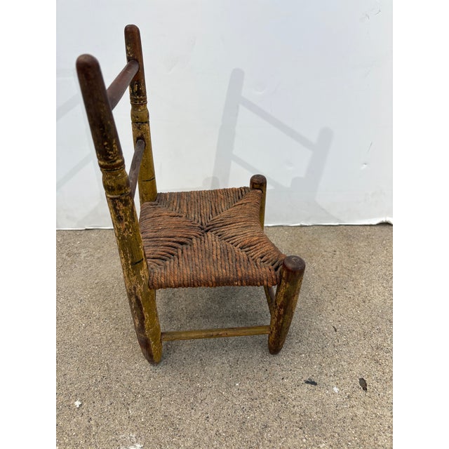 American Miniture Rush Seat Chair For Sale - Image 3 of 4