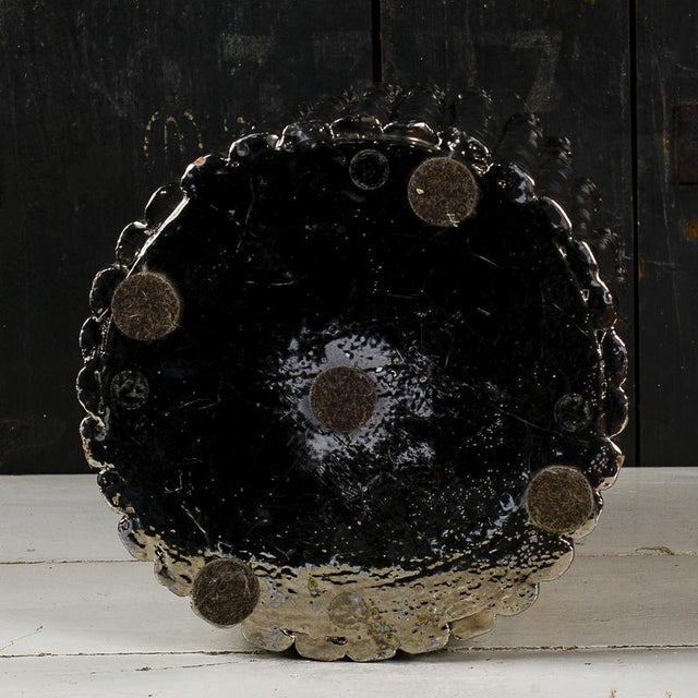 Metal Vintage Terracotta Plant Pot with Silver Asparagus Design For Sale - Image 7 of 9