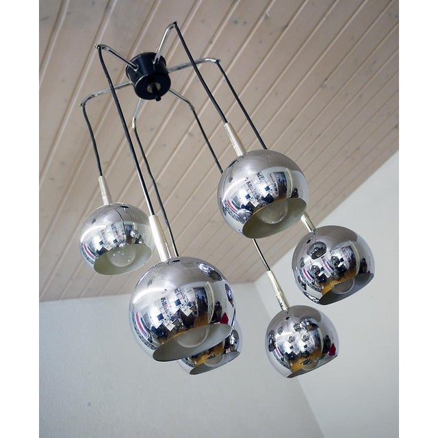 German Chrome Cascading Ceiling Lamp from Kaiser Idell / Kaiser Leuchten, 1970s For Sale - Image 6 of 6