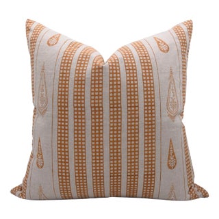 Fabdivine Handcrafted Block Print Cushion Cover 14x14 Inch Pure Linen-Urban Flag For Sale