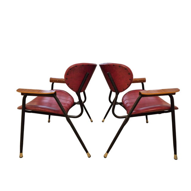 Vintage Italian Armchairs by Gastone Rinaldi for Rima, 1950s, Set of 2 For Sale - Image 3 of 17