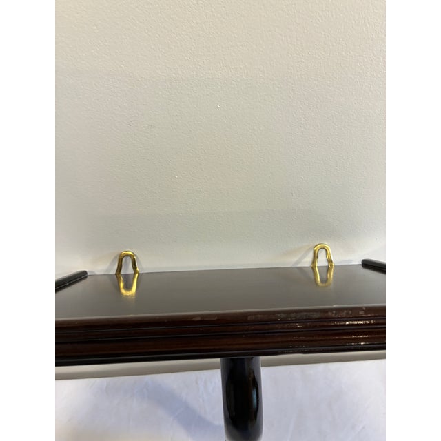 Vintage Bombay Company Mahogany Wall Display Shelf With Curved Support Bracket For Sale In Oklahoma City - Image 6 of 13