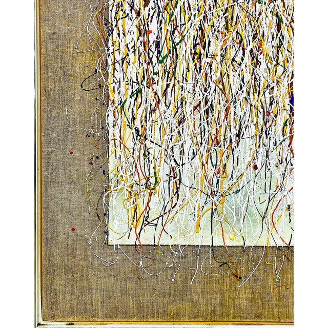 Abstract Expressionism in a Large Mid-Century Modern Dripped Painting For Sale In San Francisco - Image 6 of 12