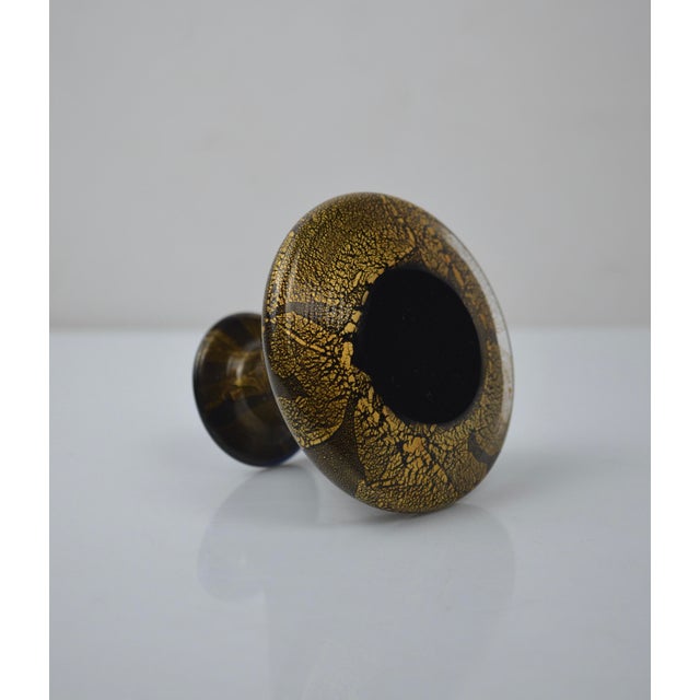 Black Studio Glass Perfume Bottle with Gold Leaf from Isle of Wight, 1970s For Sale - Image 8 of 12