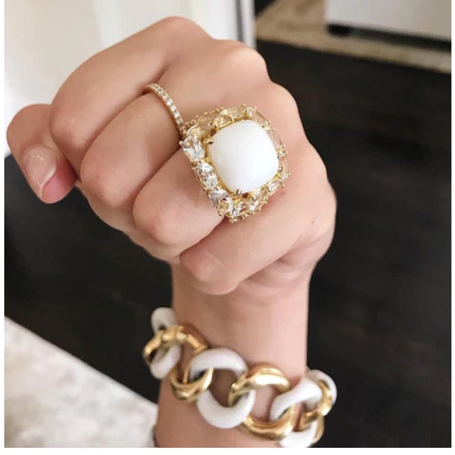 Christina Addison Tiger's Eye Gold Link Bracelet For Sale - Image 4 of 12