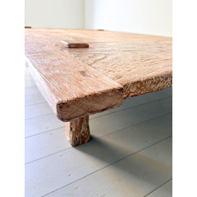 Large 19th Century Weavers Coffee Table in Lime Wash Teak, Indonesia For Sale - Image 9 of 15
