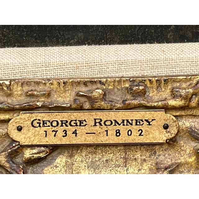 George Romney Portrait Painting of Lady Pamela Fitzgerald Watercolor. For Sale - Image 4 of 6