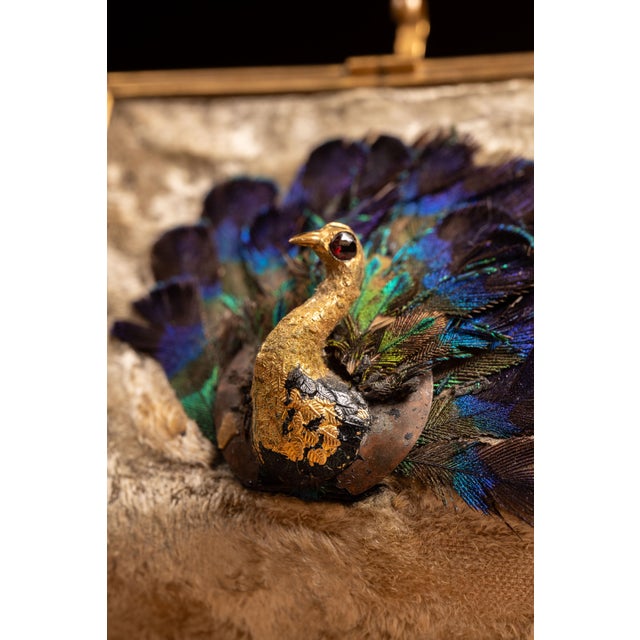 Early 20th Century Peacock Vanity Casket With Cut Glass Perfume Bottles For Sale - Image 11 of 12
