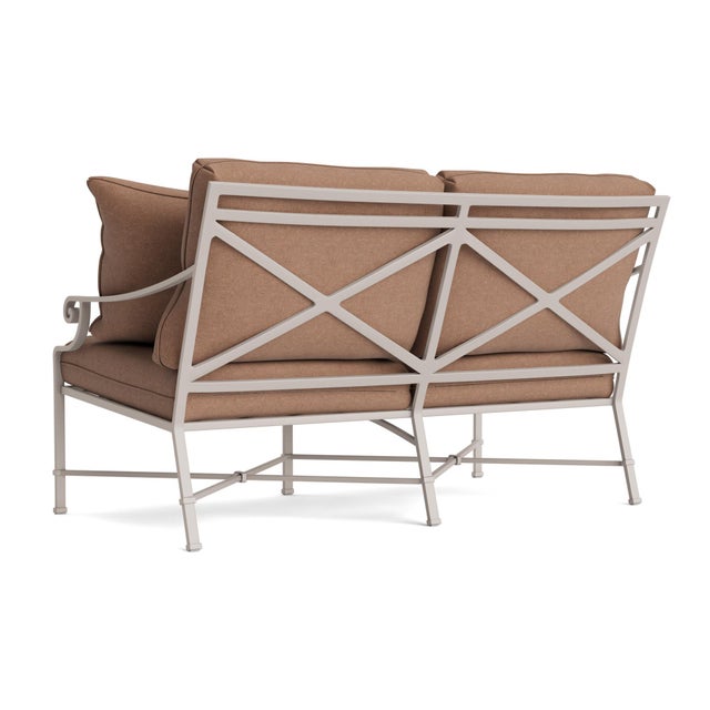 Not Yet Made - Made To Order Brown Jordan Venetian Loveseat, Dove frame with Fusion Clay fabric For Sale - Image 5 of 11