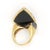 1970s La Triomphe 18k Yellow Gold Diamond Onyx Sculptural Ring C. 1970s, Size 6 For Sale - Image 5 of 10