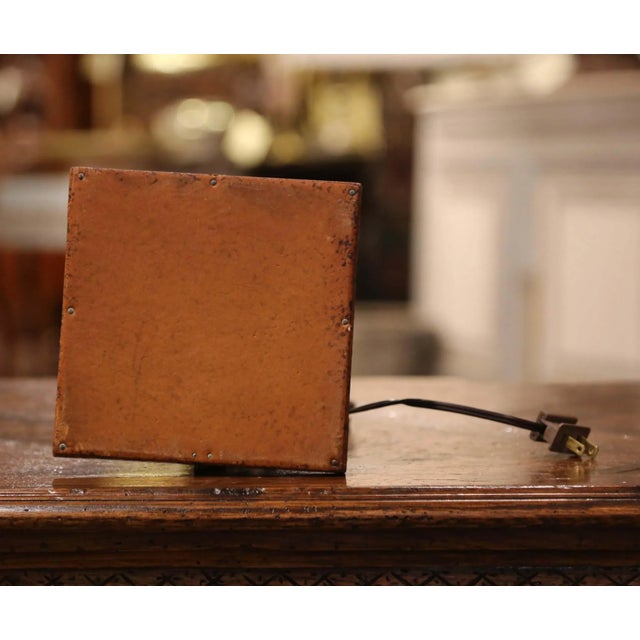 Mid-Century French Leather Faux Book Table Lamp With Shade For Sale - Image 9 of 10