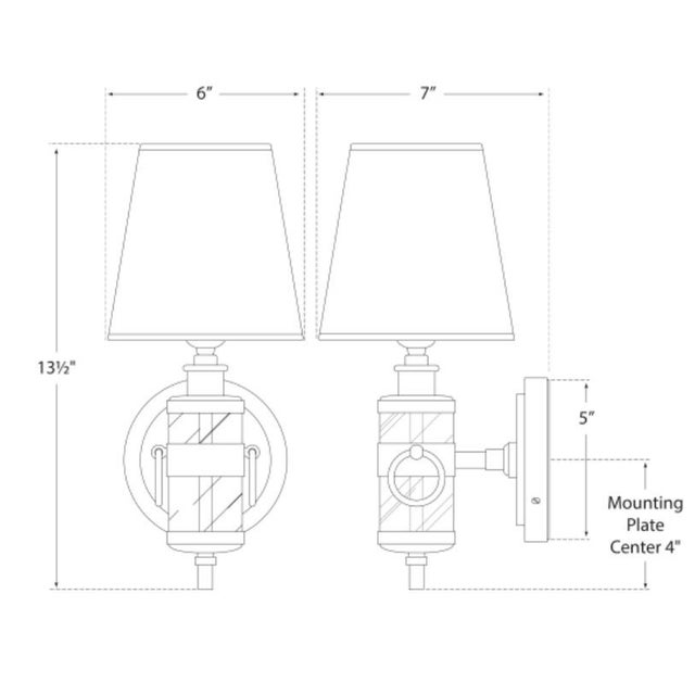 Jonathan Sconce in Hand-Rubbed Antique Brass with Linen Shade Designer: Thomas O'Brien Finish: Hand-Rubbed Antique Brass...