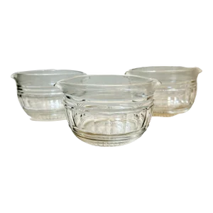 Late 19th Century Regency Panel Cut Glass Wine Rinsers - Set of 3