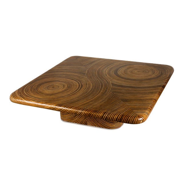 2020s Rattan Zen Garden Square Cocktail Table, Light and Medium Brown - Showtime by Oggetti For Sale - Image 5 of 5