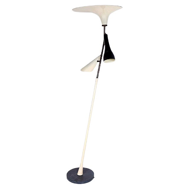 Italian Lacquered Metal Floor Lamp, 1960s For Sale