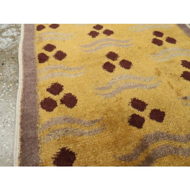 Art Deco Galerie Shabab Collection Mid-20th Century Turkish Art Deco Throw Rug For Sale - Image 3 of 7