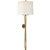 Thomas O'Brien for Visual Comfort Signature Edie Baluster Sconce in Hand-Rubbed Antique Brass with Linen Shade For Sale