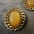 Yellow A 1970s Gilt Metal and Faux Oval Gold Pearls Italian Set of Clip-on Earrings For Sale - Image 8 of 9