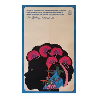 1960's Original Cuban Poster, Ospaaal, Day of Solidarity With the Afro-American People For Sale