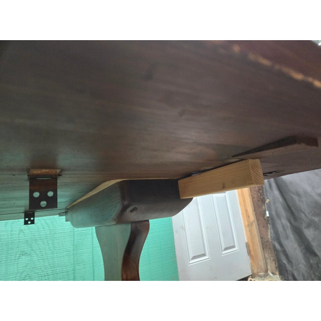 Farmhouse Style Solid Wood Drop Leaf Dining Table For Sale - Image 9 of 12
