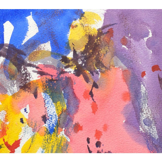 Abstract Vintage Colorful Abstract Watercolor by Les Anderson For Sale - Image 3 of 7
