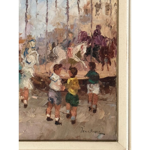 Jean Boissin Mid-Century Impressionist Style Oil Painting Carnival Scene in France For Sale - Image 14 of 15