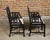 Chinese Pair of English Chinese Chippendale Style Black Lacquered Armchairs, circa 1950 For Sale - Image 3 of 12
