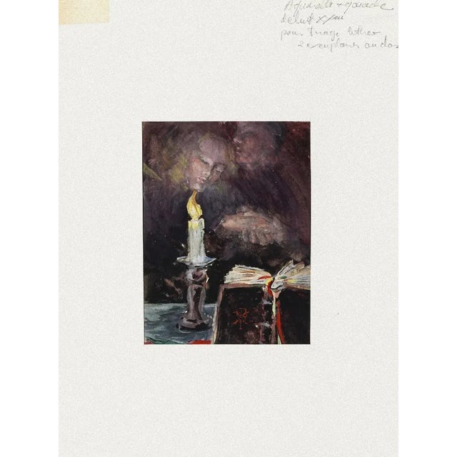 Sympathy is an original watercolor on paper realized by Pierre Laurent Brenot (1913-1998). Good condition, aged. Included...