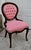 Wood Antique Walnut Parlor Chair Victorian Style Tufted Pink Bedroom Accent Vanity For Sale - Image 7 of 13