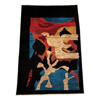 Modern Abstract Wool Rug, 1960s For Sale