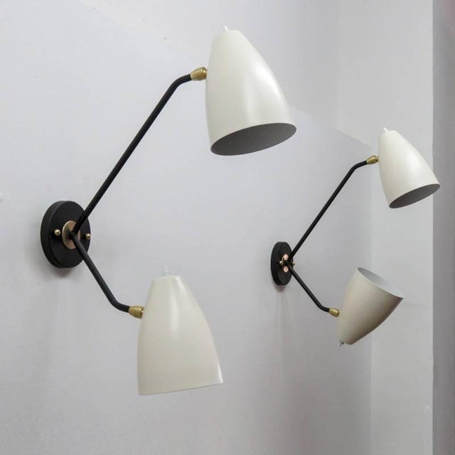 Double Arm Brass Wall Lights 'L3gg' Chairish