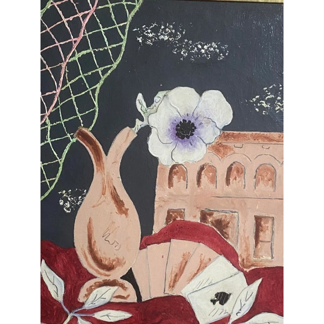 Rose 1940’s Mid Century Jean Francis Laglenne Oil Painting For Sale - Image 8 of 13